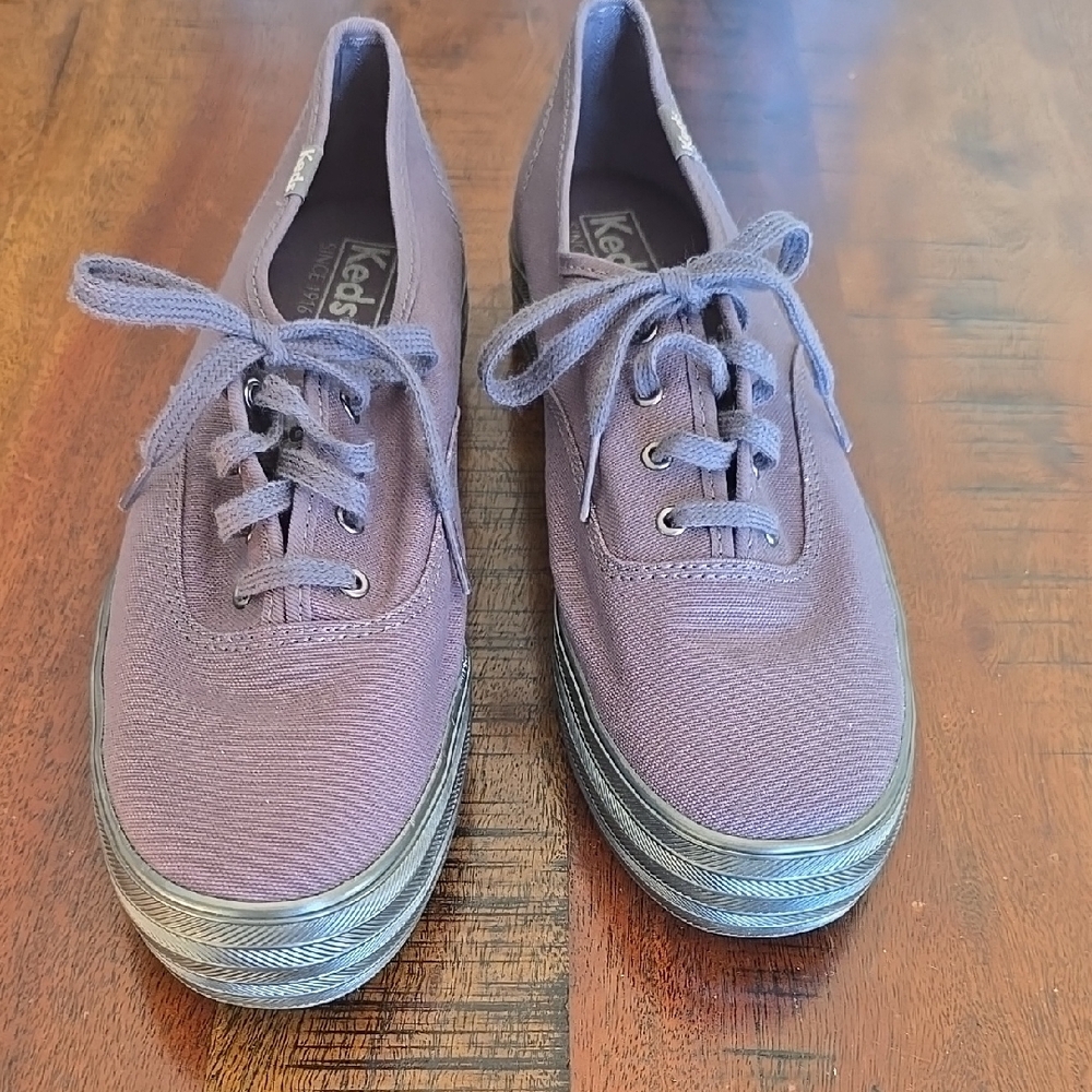 Keds Women's Gray & Silver Platform Canvas Sneakers